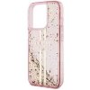 Guess GUHCP15LLFCSEGP iPhone 15 Pro 6.1 różowy/pink hardcase Liquid Glitter Gold Stripes